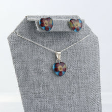 Cargar imagen en el visor de la galería, Juego Nat. Muerta Corazón Cielo Flor Morada Plata