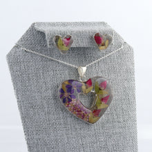 Cargar imagen en el visor de la galería, Juego Nat. Muerta Corazón Hueco Flores 2 Plata