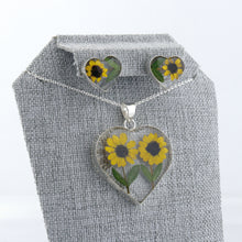 Cargar imagen en el visor de la galería, Juego Nat. Muerta 2 Girasoles Corazón Plata