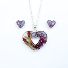 Cargar imagen en el visor de la galería, Juego Nat. Muerta Corazón Hueco Flores 1 Plata