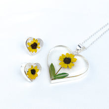 Cargar imagen en el visor de la galería, Juego Nat. Muerta 1 Girasol Corazón Plata