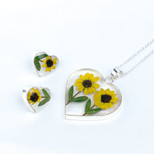 Cargar imagen en el visor de la galería, Juego Nat. Muerta 2 Girasoles Corazón Plata
