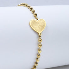 Cargar imagen en el visor de la galería, Pulsera Corazón Padre Nuestro Ajustable