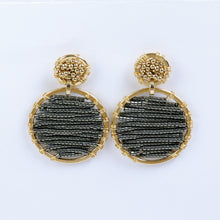 Cargar imagen en el visor de la galería, Aretes 2 Círculos Dorado y Acerina