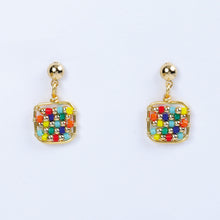 Cargar imagen en el visor de la galería, Aretes Cuadro Chico Colores