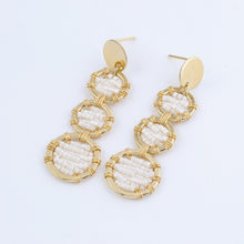 Cargar imagen en el visor de la galería, Aretes 3 Círculos Beige