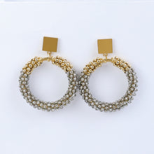 Cargar imagen en el visor de la galería, Aretes Círculos Gris Claro