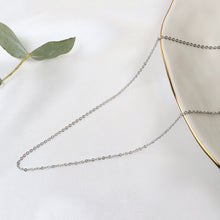 Cargar imagen en el visor de la galería, Cadena Delgada Eslabón Oval Plata