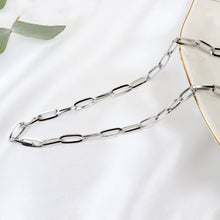 Cargar imagen en el visor de la galería, Cadena Eslabón Oval Cuadrado Plata