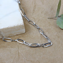 Cargar imagen en el visor de la galería, Cadena Eslabón Oval Cuadrado Plata