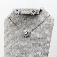 Cargar imagen en el visor de la galería, Juego Ojo Turco Azul Plata