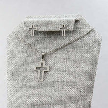 Cargar imagen en el visor de la galería, Juego Cruz Cuadrada Plata