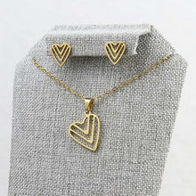 Cargar imagen en el visor de la galería, Juego Corazón Líneas Dorado