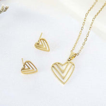 Cargar imagen en el visor de la galería, Juego Corazón Líneas Dorado