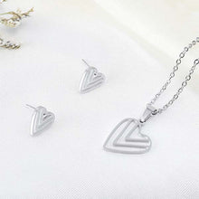 Cargar imagen en el visor de la galería, Juego Corazón Líneas Plata