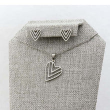 Cargar imagen en el visor de la galería, Juego Corazón Líneas Plata