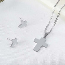 Cargar imagen en el visor de la galería, Juego Cruz Lisa Plata