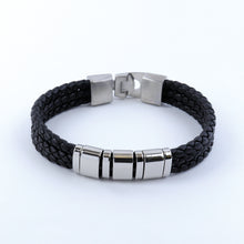 Cargar imagen en el visor de la galería, Pulsera Triple Trenzada Metálica Plata