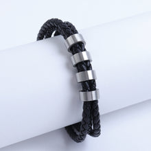 Cargar imagen en el visor de la galería, Pulsera Trenzada Con Argollas Plata