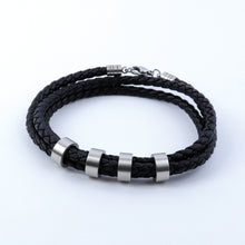 Cargar imagen en el visor de la galería, Pulsera Trenzada Con Argollas Plata