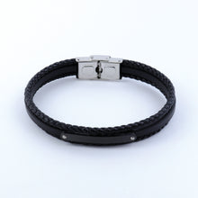 Cargar imagen en el visor de la galería, Pulsera Trenzada Metal Delgado Negro