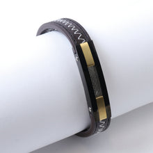 Cargar imagen en el visor de la galería, Pulsera Caballero Cuero Hilo de Acero