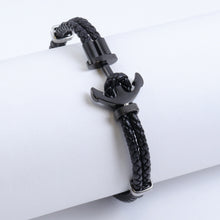 Cargar imagen en el visor de la galería, Pulsera Caballero Ancla Negra