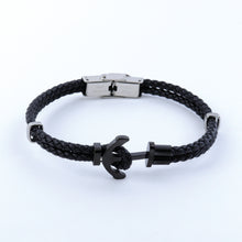 Cargar imagen en el visor de la galería, Pulsera Caballero Ancla Negra
