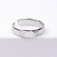 Cargar imagen en el visor de la galería, Anillo Ajustable Corazones Plata