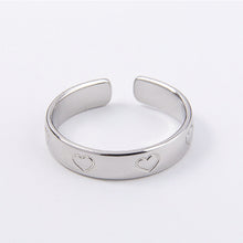 Cargar imagen en el visor de la galería, Anillo Ajustable Corazones Plata