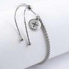 Cargar imagen en el visor de la galería, Pulsera Ajustable San Benito Plata