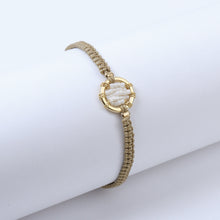 Cargar imagen en el visor de la galería, Pulsera Hilo Miel Círculo Beige