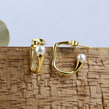 Cargar imagen en el visor de la galería, Arete Irregular Perla