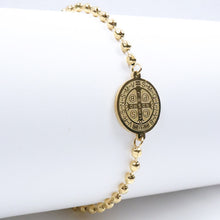 Cargar imagen en el visor de la galería, Pulsera San Benito Ajustable Dorado
