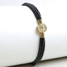 Cargar imagen en el visor de la galería, Pulsera San Benito Triple Negra